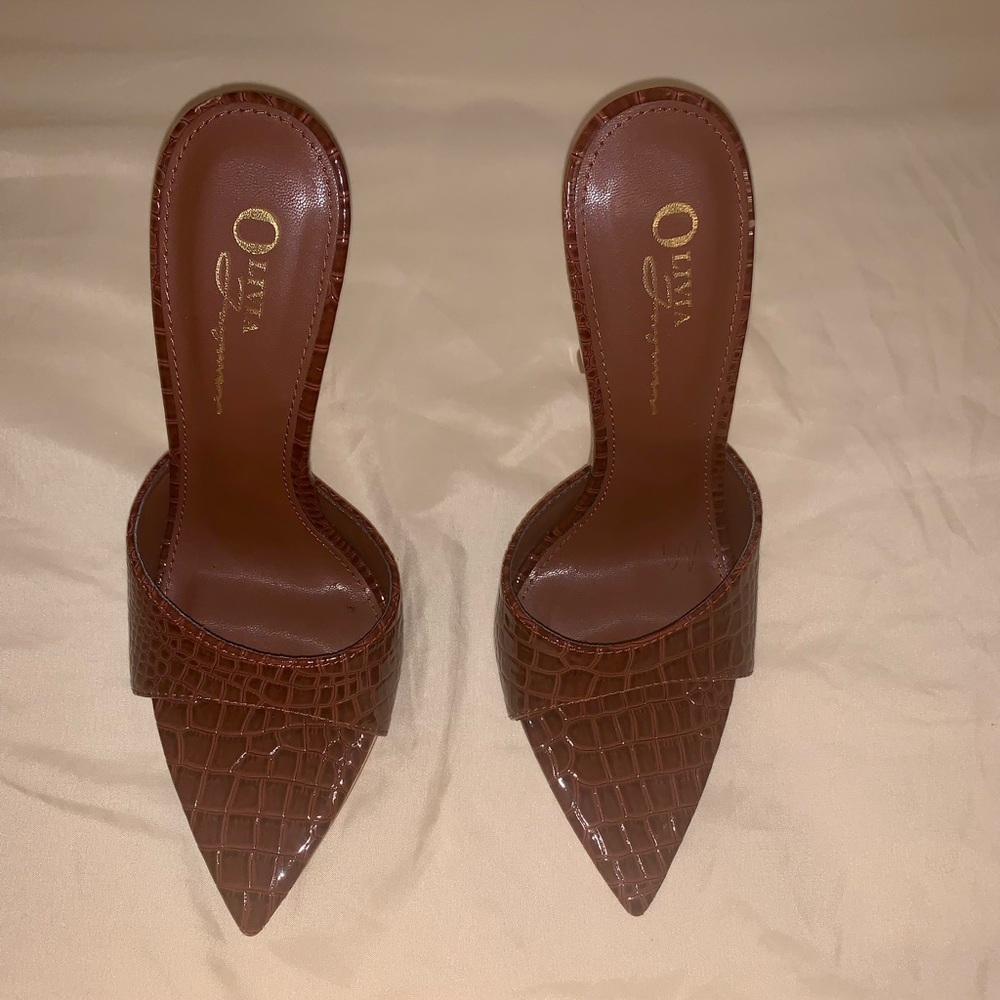 Forever 21 Faux Croc Leather Stilettos